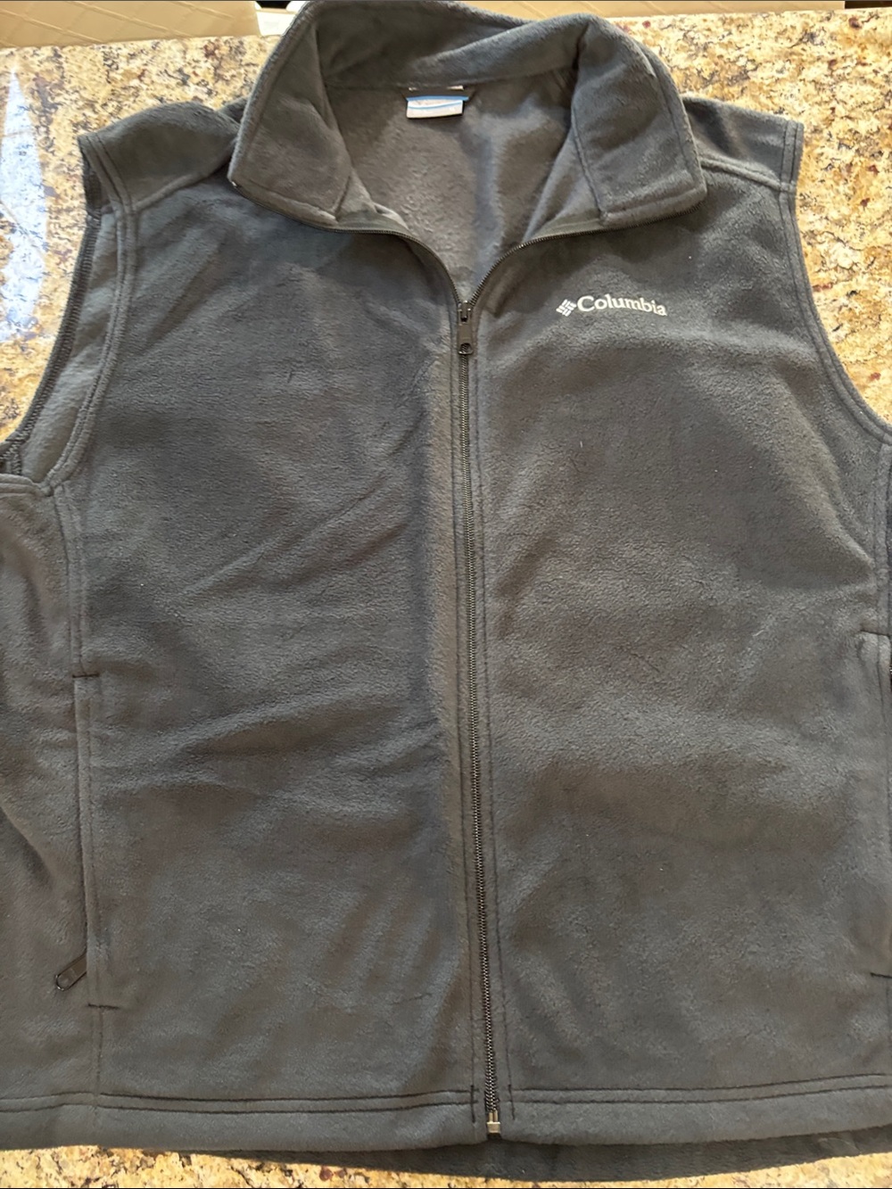 Columbia Men's Dark Gray Full-Zip Fleece Vest